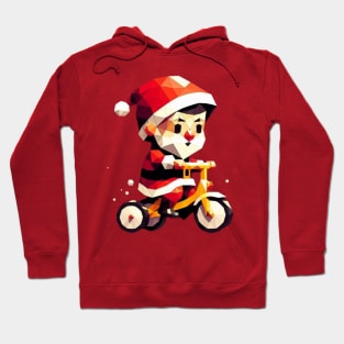 Christmas Baby Santa Bicycle Hoodie